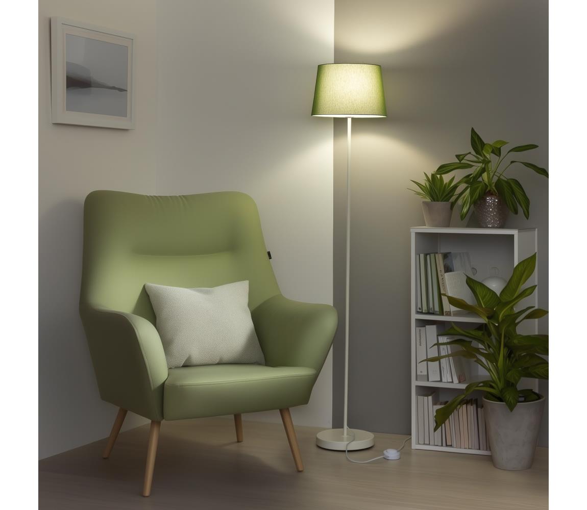 Brilagi LED stojacia lampa CERIA 1xE27/40W/230V pr. 30 cm zelená/biela EG300182+EG781039