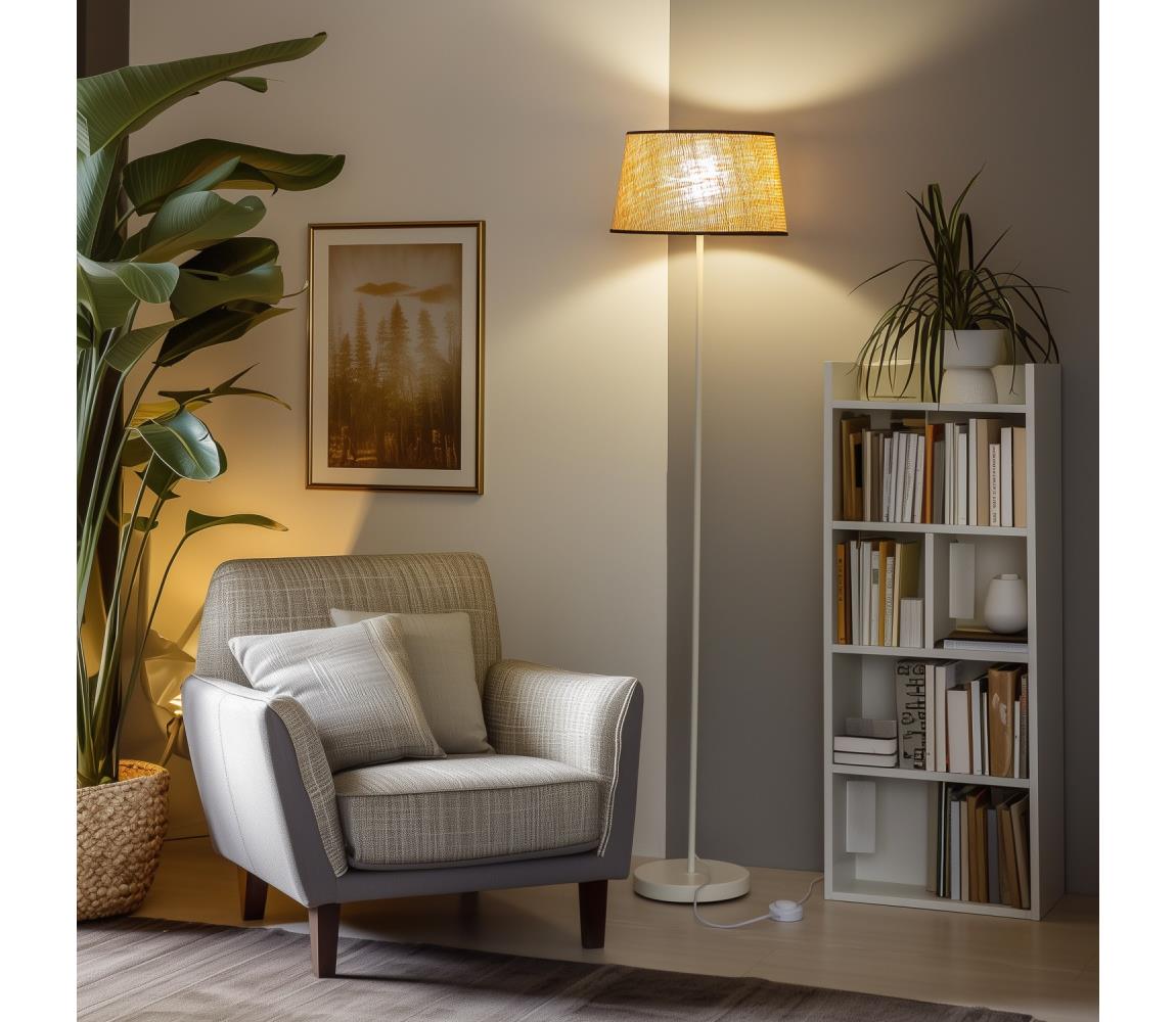 Brilagi LED stojacia lampa CERIA 1xE27/40W/230V pr. 35 cm béžová/biela EG300182+EG781083