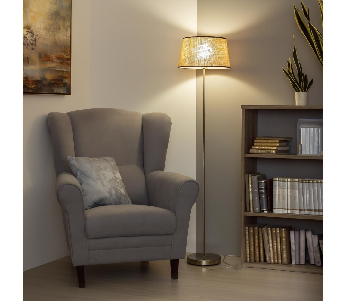 Brilagi LED stojacia lampa CERIA 1xE27/40W/230V pr. 35 cm béžová/matný chróm EG300183+EG781083