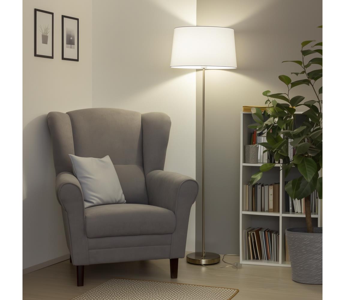 Brilagi LED stojacia lampa CERIA 1xE27/40W/230V pr. 45 cm biela/matný chróm EG300183+EG781041