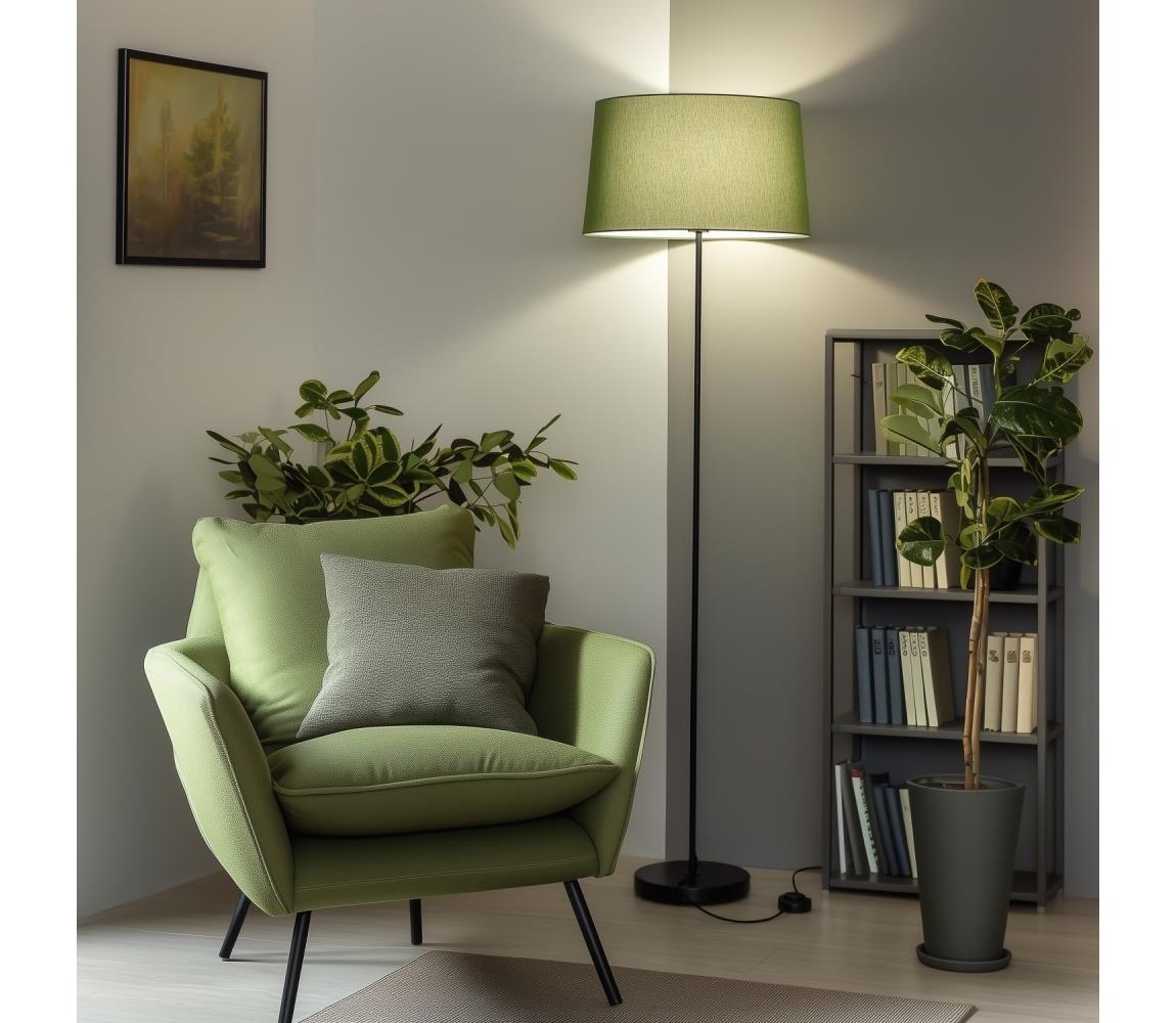 Brilagi LED Stojacia lampa CERIA 1xE27/40W/230V pr. 45 cm zelená/čierna EG300181+EG781045