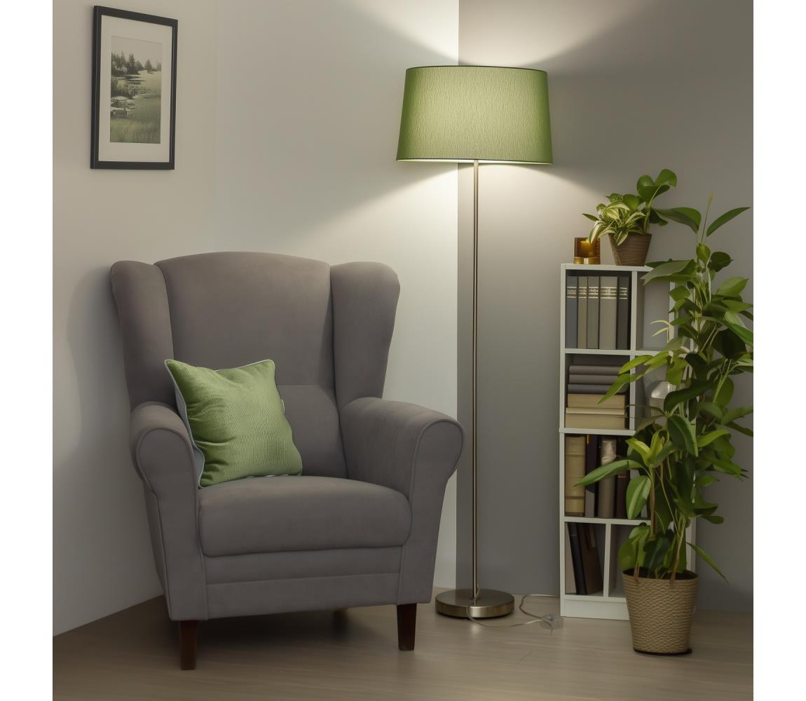 Brilagi LED stojacia lampa CERIA 1xE27/40W/230V pr. 45 cm zelená/matný chróm EG300183+EG781045