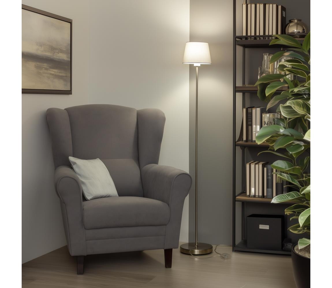 Brilagi LED stojacia lampa CERIA 1xE27/40W/230V priemer 20,5 cm sivá/matný chróm EG300183+EG781031