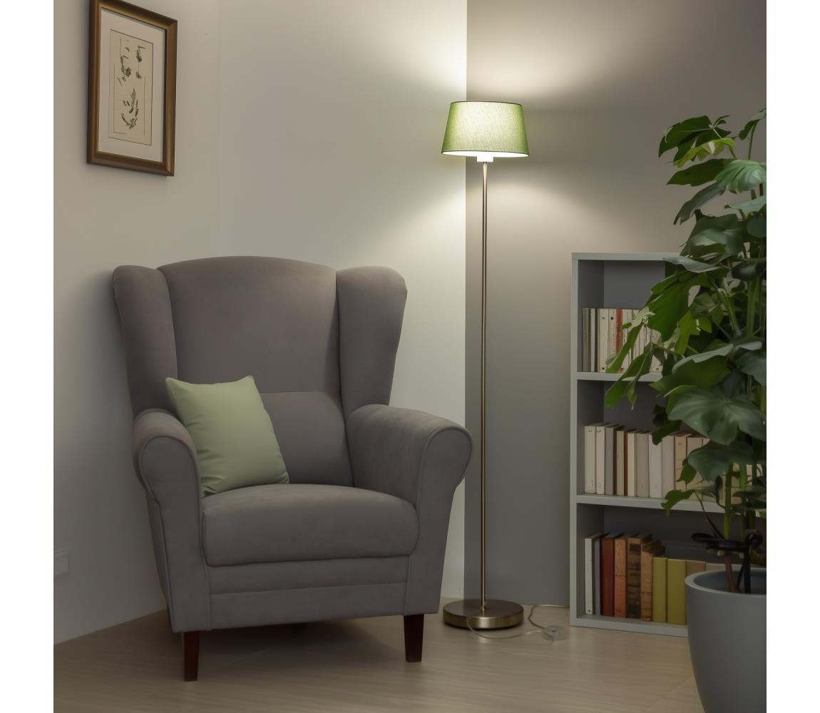 Brilagi LED stojacia lampa CERIA 1xE27/40W/230V priemer 25 cm zelená/matný chróm EG300183+EG781034