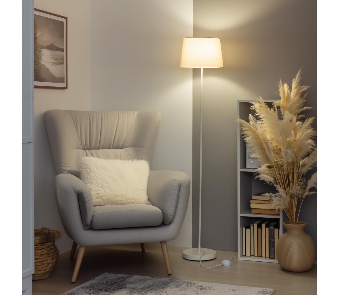 Brilagi LED Stojacia lampa CERIA 1xE27/40W/230V priemer 30 cm béžová/biela EG300182+EG781037