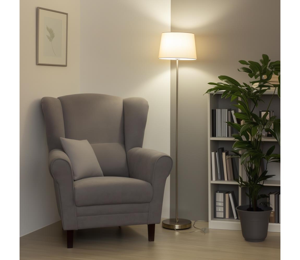 Brilagi LED stojacia lampa CERIA 1xE27/40W/230V priemer 30 cm béžová/matný chróm EG300183+EG781037