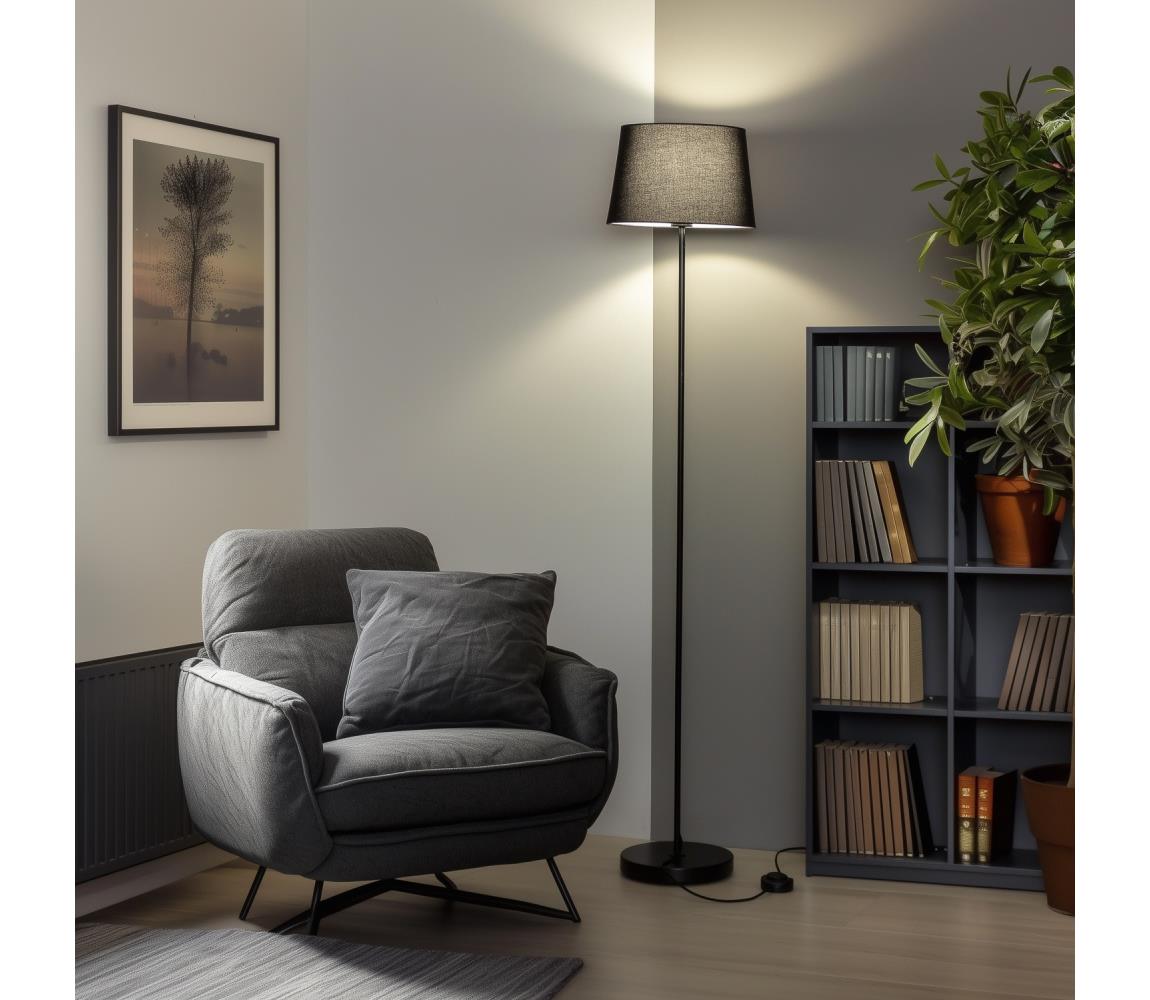 Brilagi LED stojacia lampa CERIA 1xE27/40W/230V, priemer 30 cm, čierna EG300181+EG781038