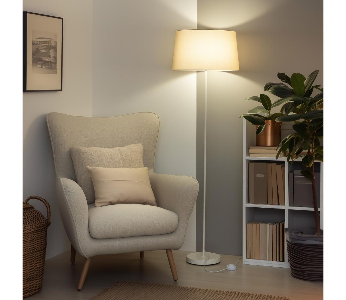 Brilagi LED stojacia lampa CERIA 1xE27/40W/230V priemer 45 cm béžová/biela EG300182+EG781043