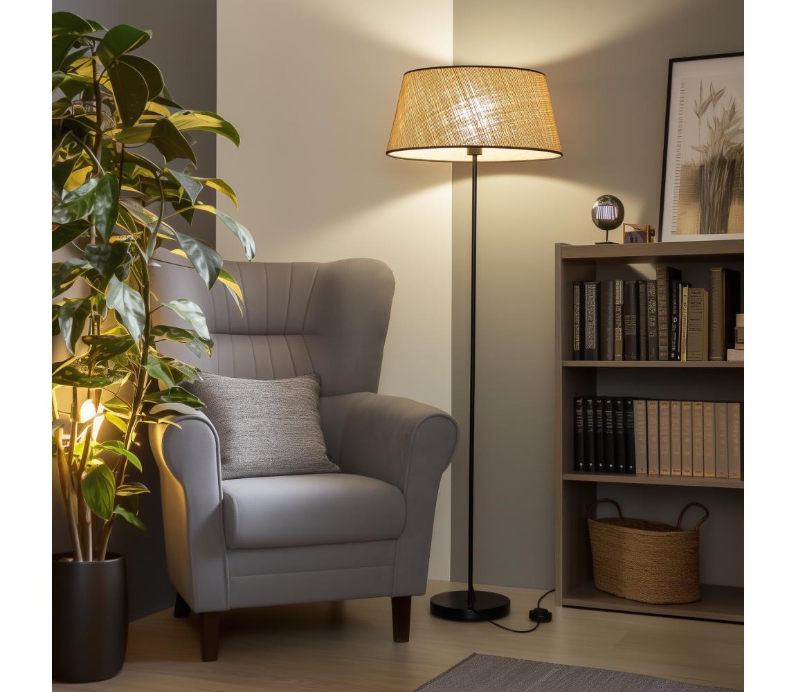 Brilagi LED stojacia lampa CERIA 1xE27/40W/230V, priemer 50 cm, béžová/čierna EG300181+EG781084