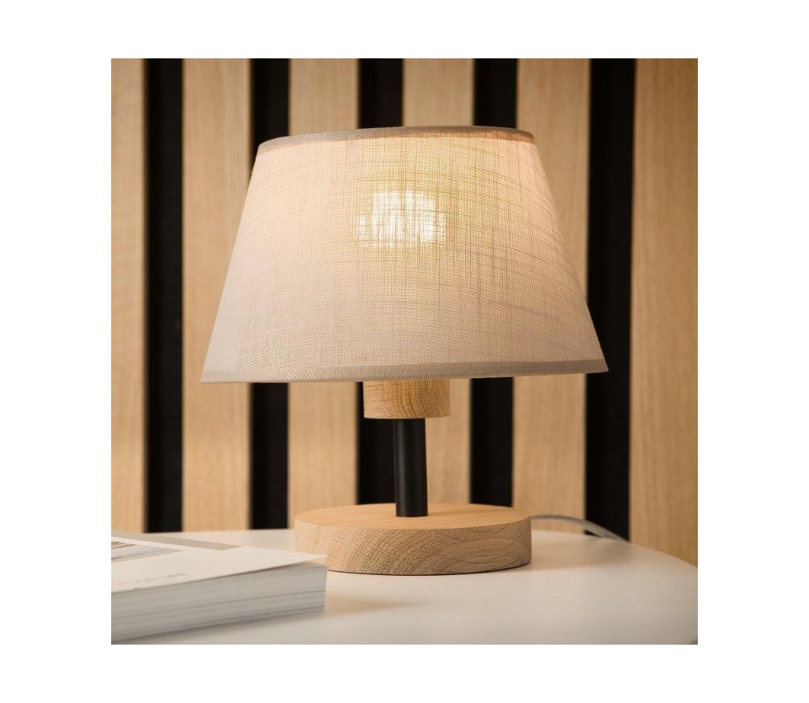 Brilagi LED Stolná lampa ANTHONY 1xE27/60W/230V dub/béžová