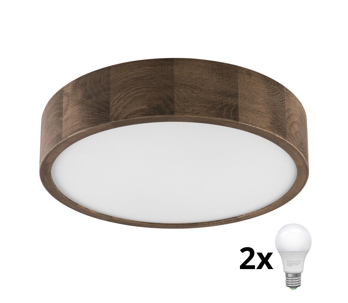 Brilagi LED Stropné svietidlo CARVALHO 2xE27/60W/230V dub orech pr. 37 cm