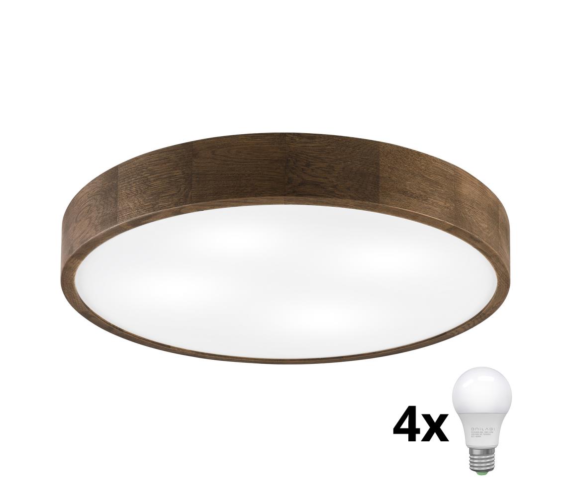 Brilagi LED stropné svietidlo CARVALHO 4xE27/60W/230V, dub/orech, priemer 57,5 cm