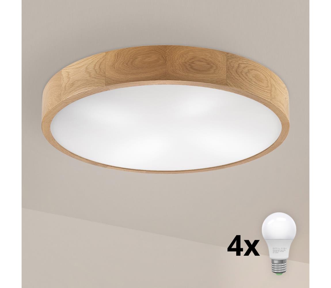 Brilagi LED stropné svietidlo CARVALHO 4xE27/60W/230V dub pr. 57,5 cm