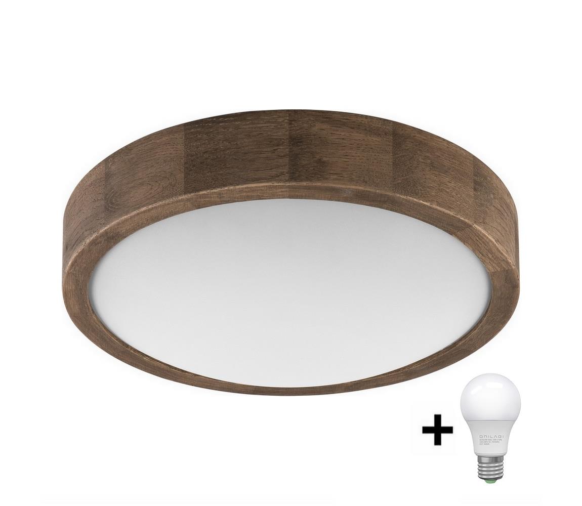 Brilagi LED Stropné svietidlo CARVALHO SLIM 1xE27/60W/230V dub orech pr. 27 cm