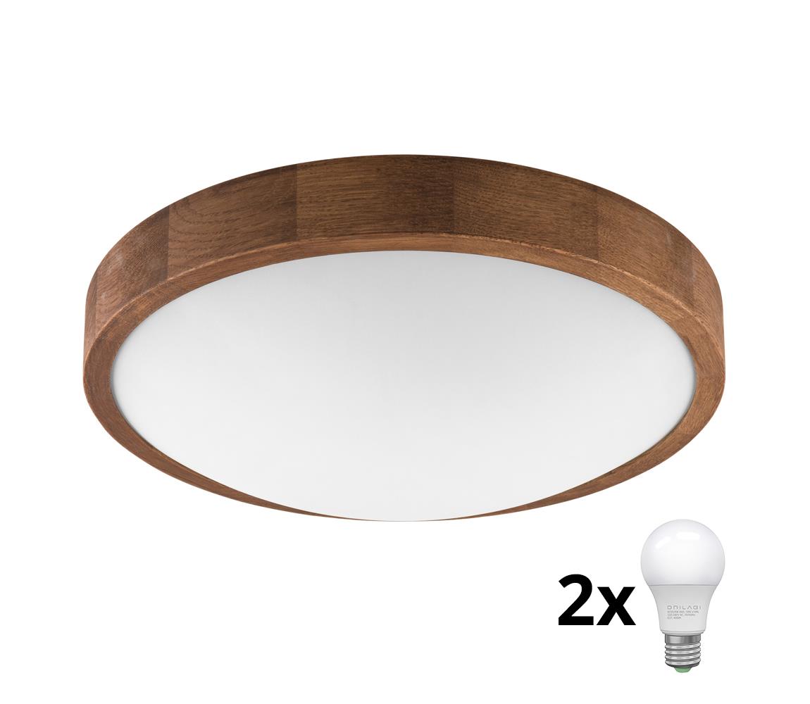 Brilagi LED Stropné svietidlo CARVALHO SLIM 2xE27/60W/230V dub čerešňa pr. 37 cm