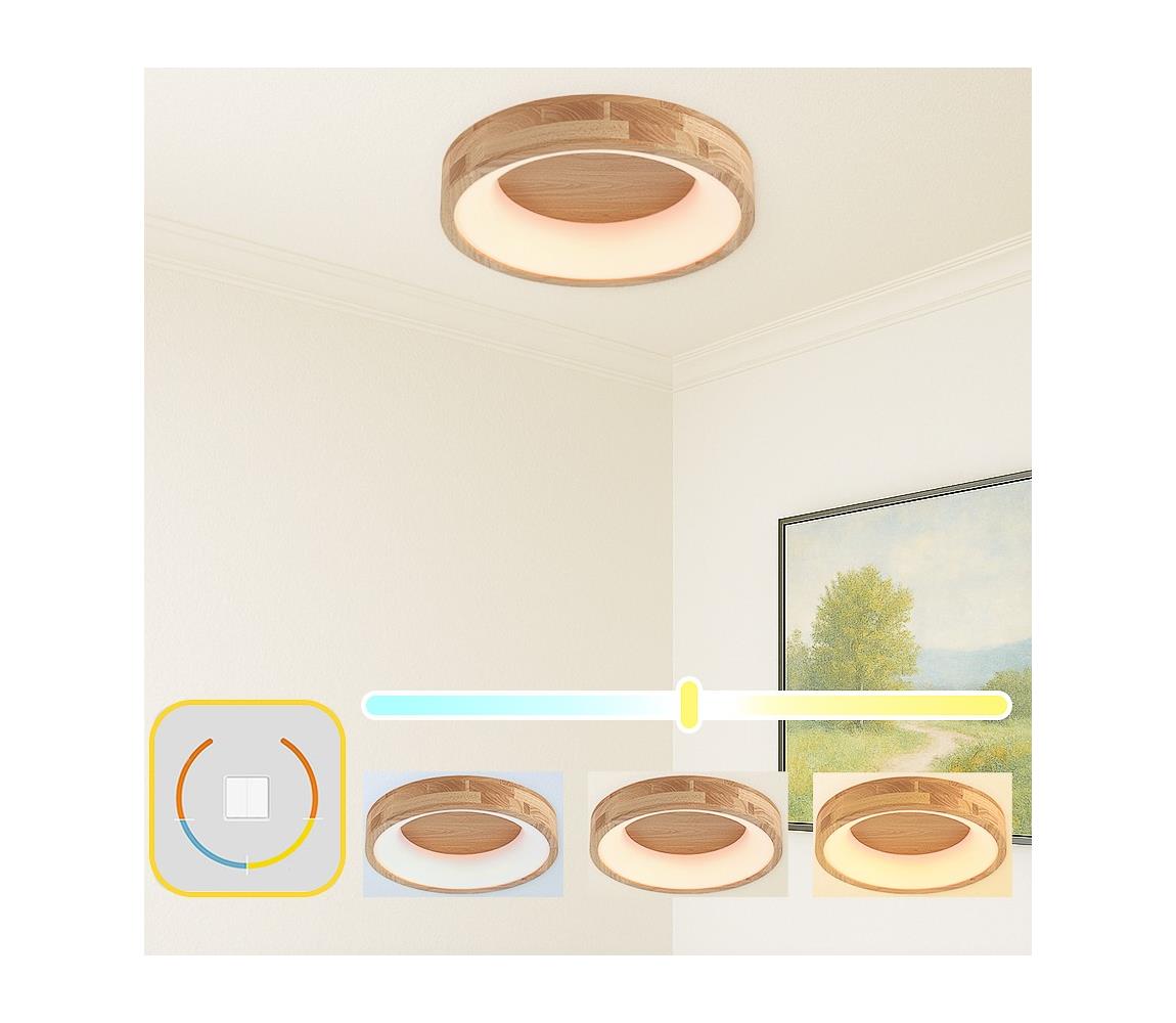 Brilagi LED Stropné svietidlo FALCON WOOD LED/30W/230V 3000/4000/6000K 45 cm drevo BRI535