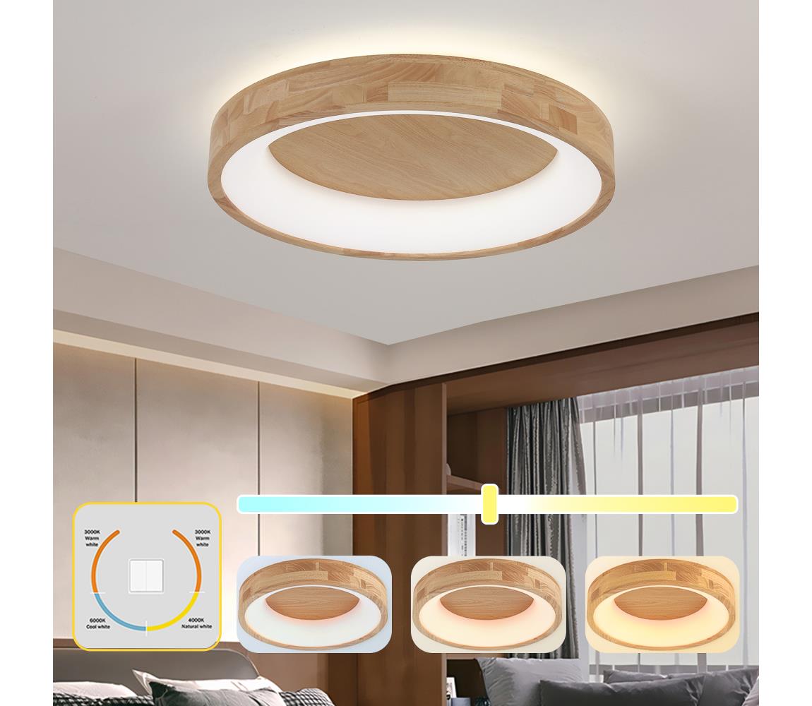 Brilagi LED Stropné svietidlo FALCON WOOD LED/40W/230V 3000/4000/6000K 60 cm drevo BRI537