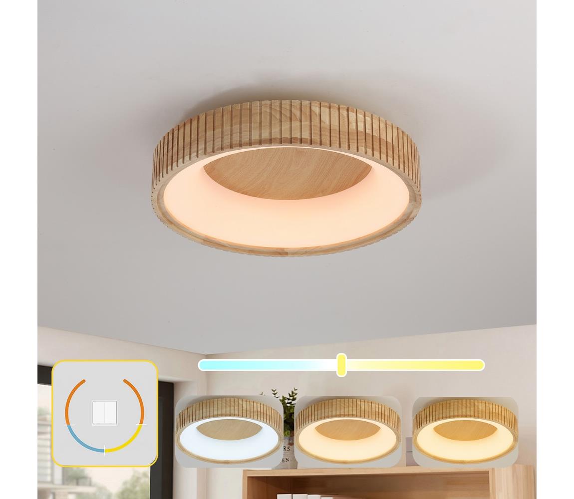 Brilagi LED stropné svietidlo FALCON WOOD MODERN LED/30W/230V pr. 45 cm drevo BRI529