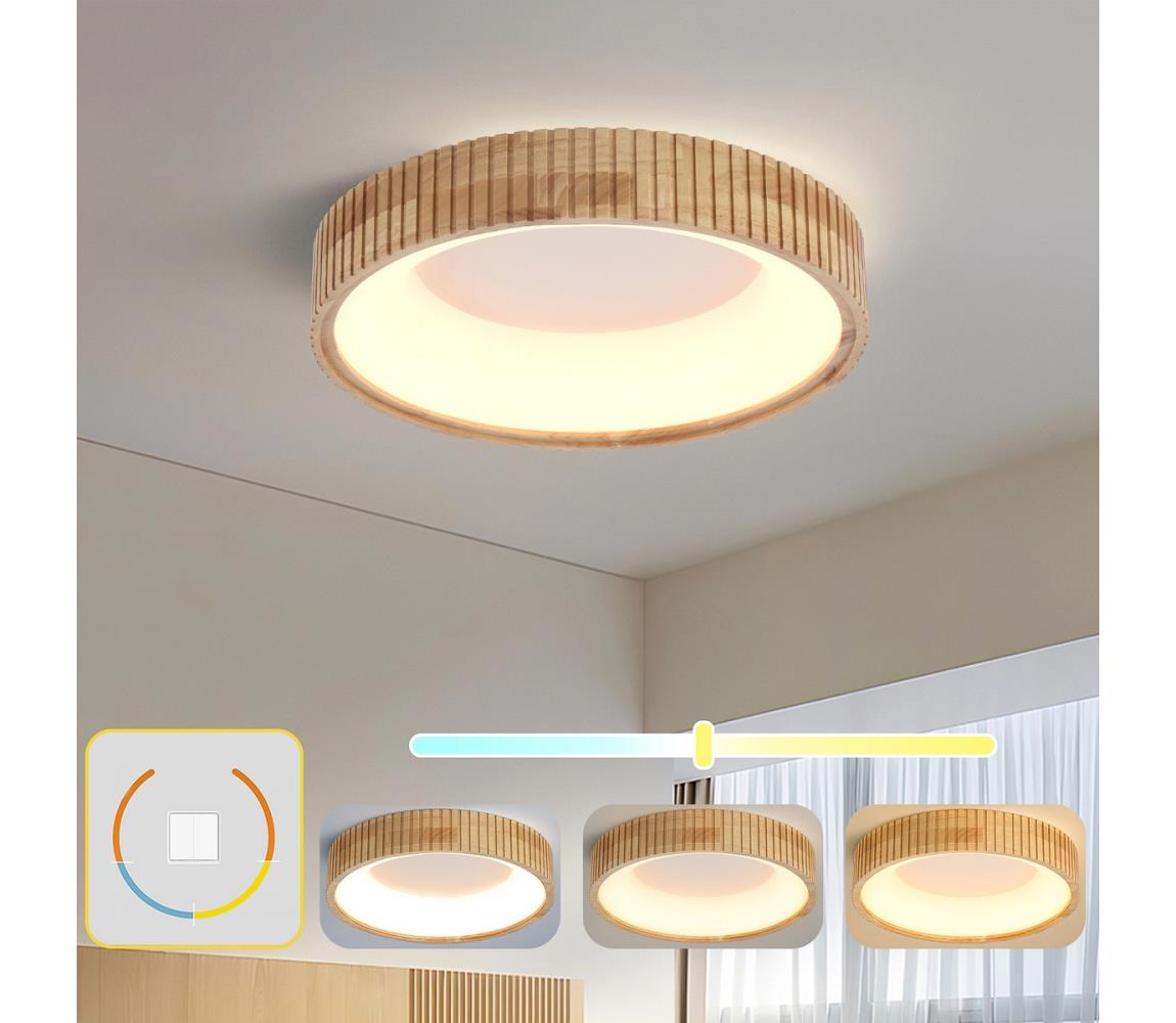 Brilagi LED stropné svietidlo FALCON WOOD MODERN LED/30W/230V pr. 45 cm drevo BRI530