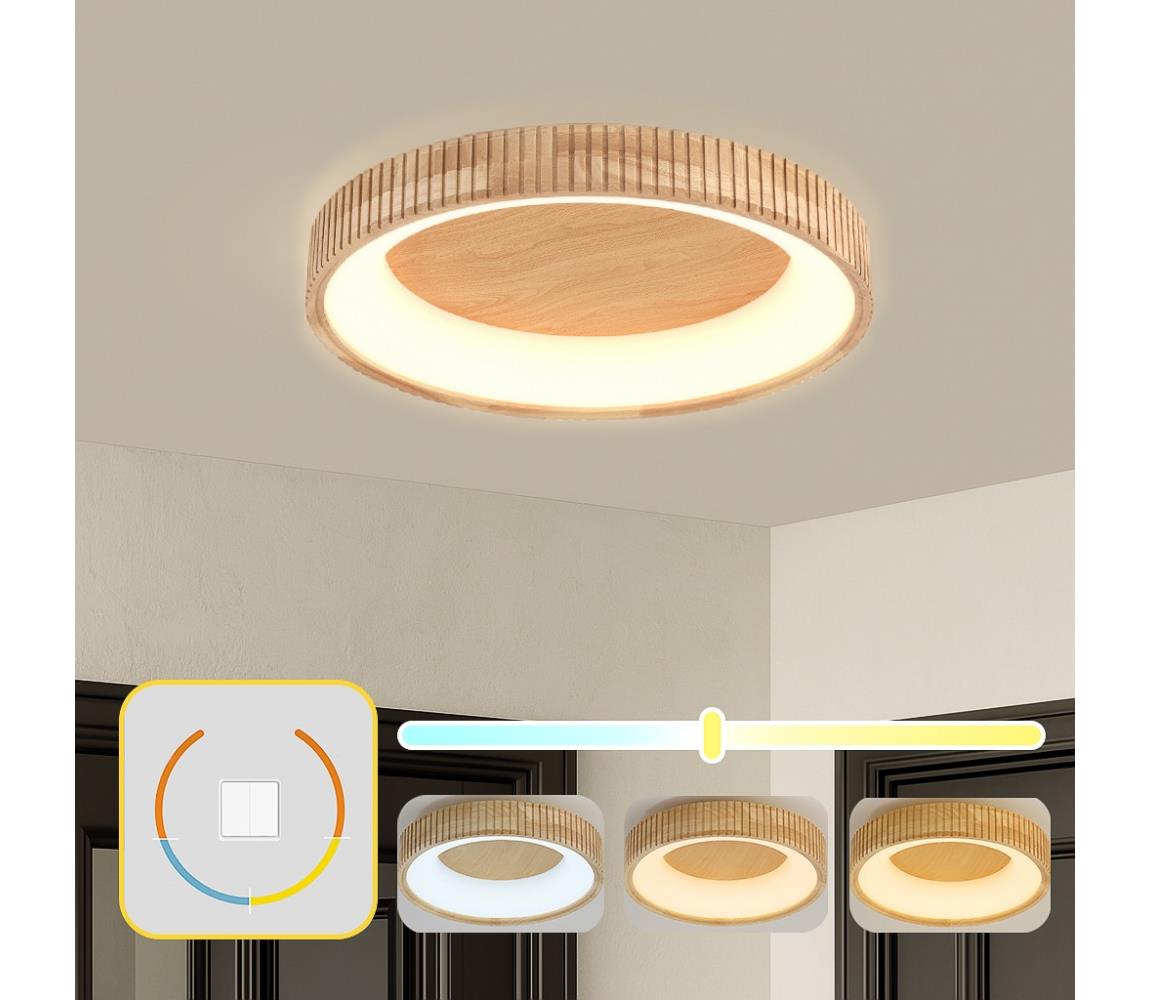 Brilagi LED stropné svietidlo FALCON WOOD MODERN LED/40W/230V pr. 60 cm, drevené BRI531