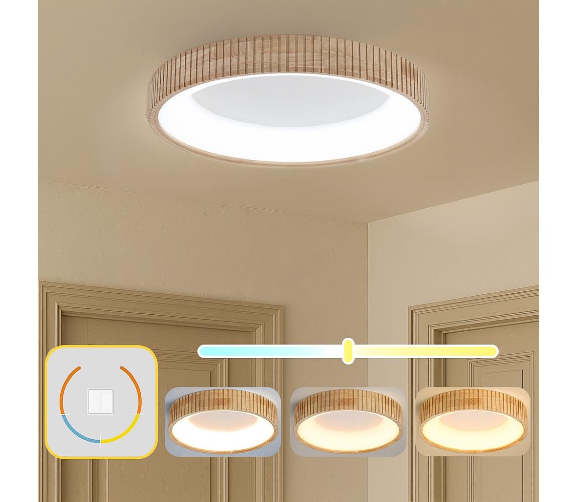 Brilagi LED stropné svietidlo FALCON WOOD MODERN LED/40W/230V pr. 60 cm drevo BRI532
