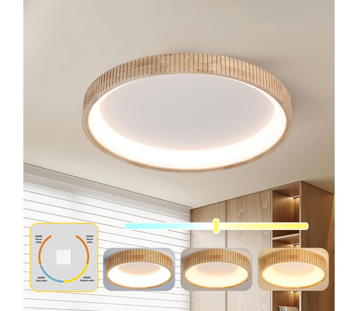 Brilagi LED stropné svietidlo FALCON WOOD MODERN LED/60W/230V priemer 80 cm, drevené prevedenie BRI555