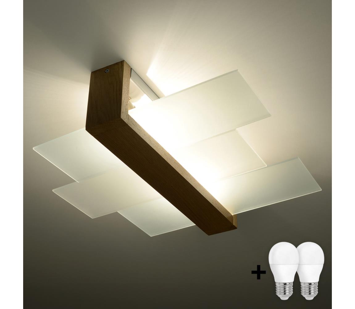 Brilagi LED Stropné svietidlo HERA 2xE27/7,5W/230V drevo