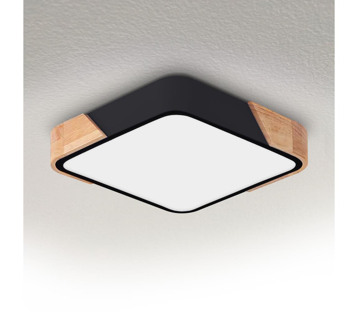 Brilagi LED stropné svietidlo PILANA LED/24W/230V dub/čierna 32x32 cm WO800-OEM26-30