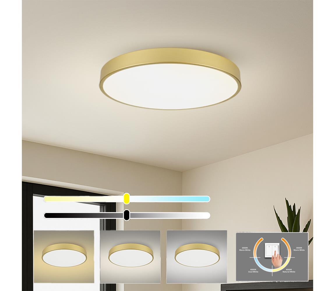 Brilagi LED stropné svietidlo POOL LED/100W/230V 3000/4500/6000K priemer 80 cm zlaté BRI563