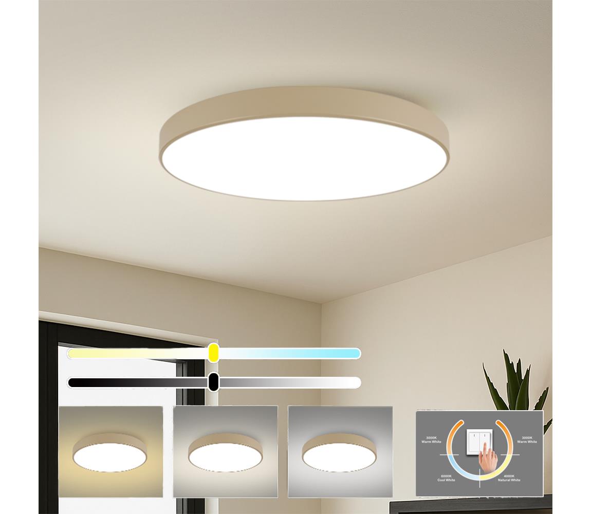 Brilagi LED Stropné svietidlo POOL LED/128W/230V 3000/4500/6000K pr. 100 cm béžové BRI566