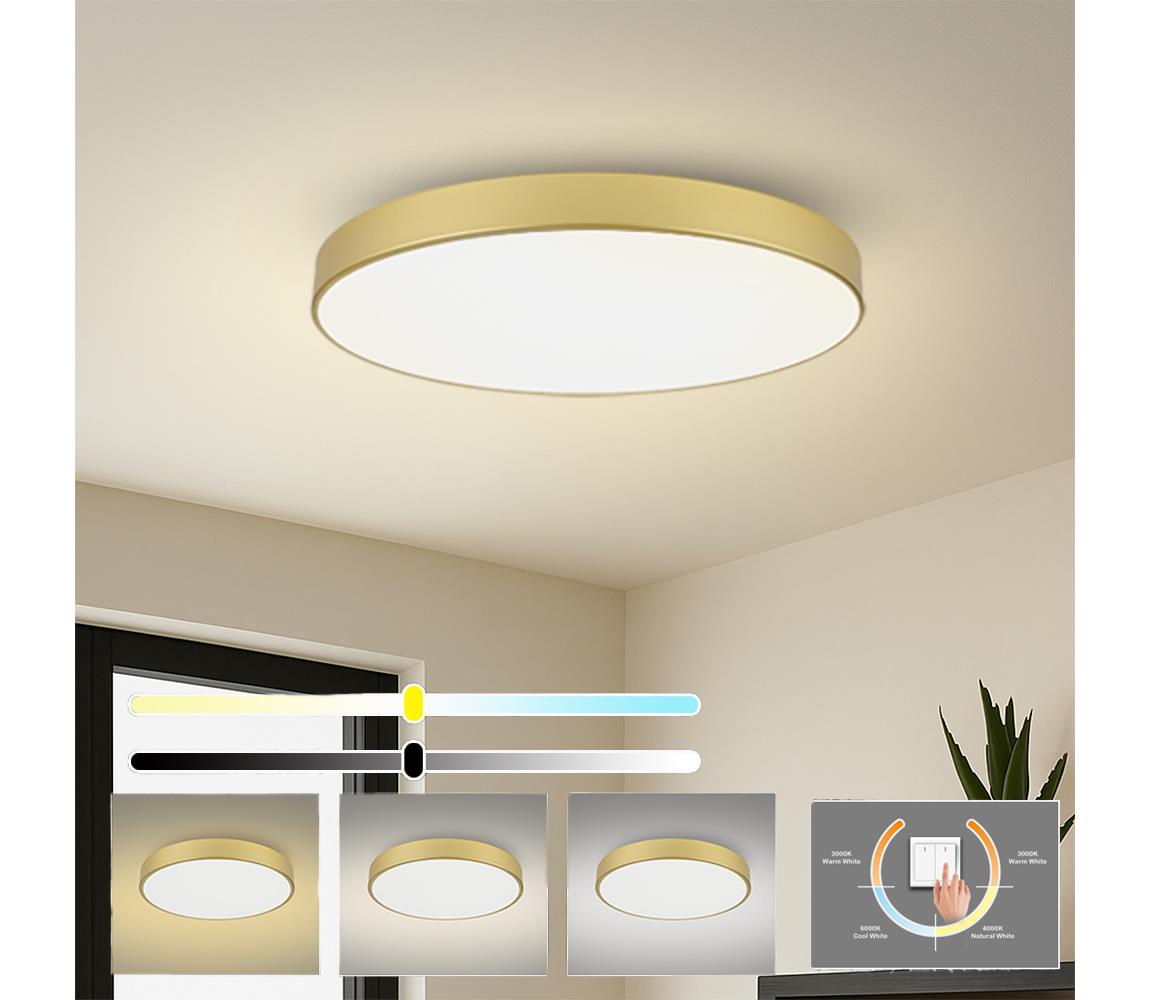Brilagi LED Stropné svietidlo POOL LED/128W/230V 3000/4500/6000K pr. 100 cm zlaté BRI567