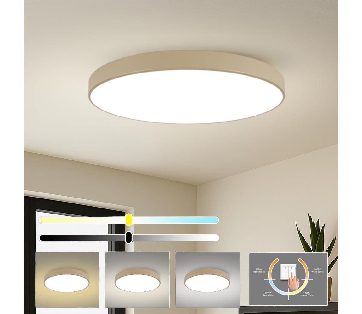 Brilagi LED Stropné svietidlo POOL LED/180W/230V 3000/4500/6000K priemer 120 cm béžové BRI570