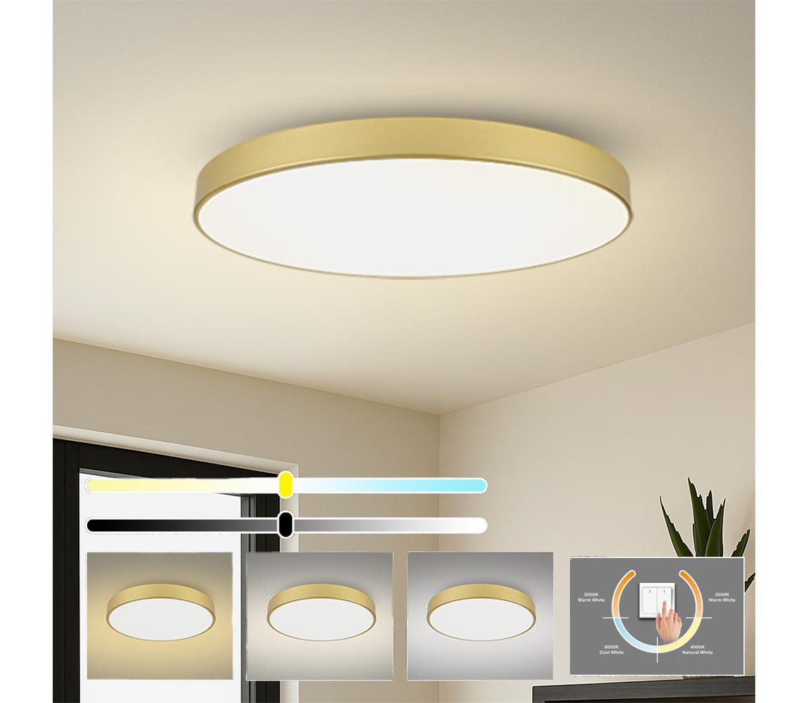 Brilagi LED Stropné svietidlo POOL LED/180W/230V 3000/4500/6000K priemer 120 cm zlaté BRI571