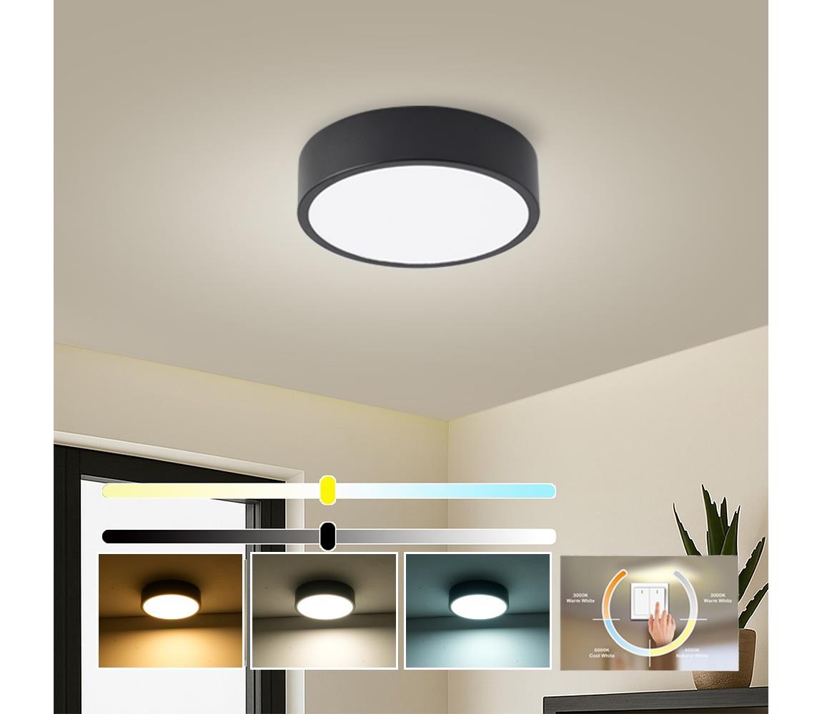 Brilagi LED stropné svietidlo POOL LED/18W/230V 3000/4500/6000K pr. 20 cm čierne BRI539