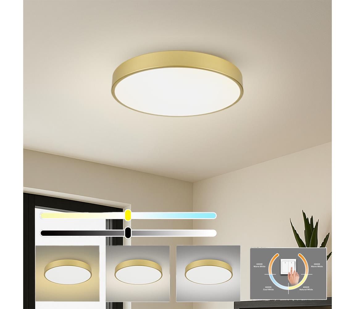 Brilagi LED stropné svietidlo POOL LED/60W/230V 3000/4500/6000K pr. 60 cm zlaté BRI559