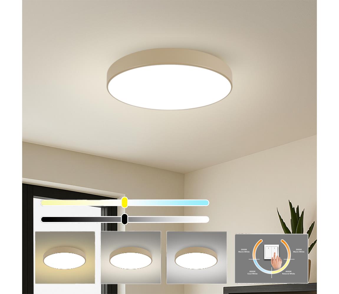 Brilagi LED stropné svietidlo POOL LED/60W/230V 3000/4500/6000K, priemer 60 cm, béžová BRI558