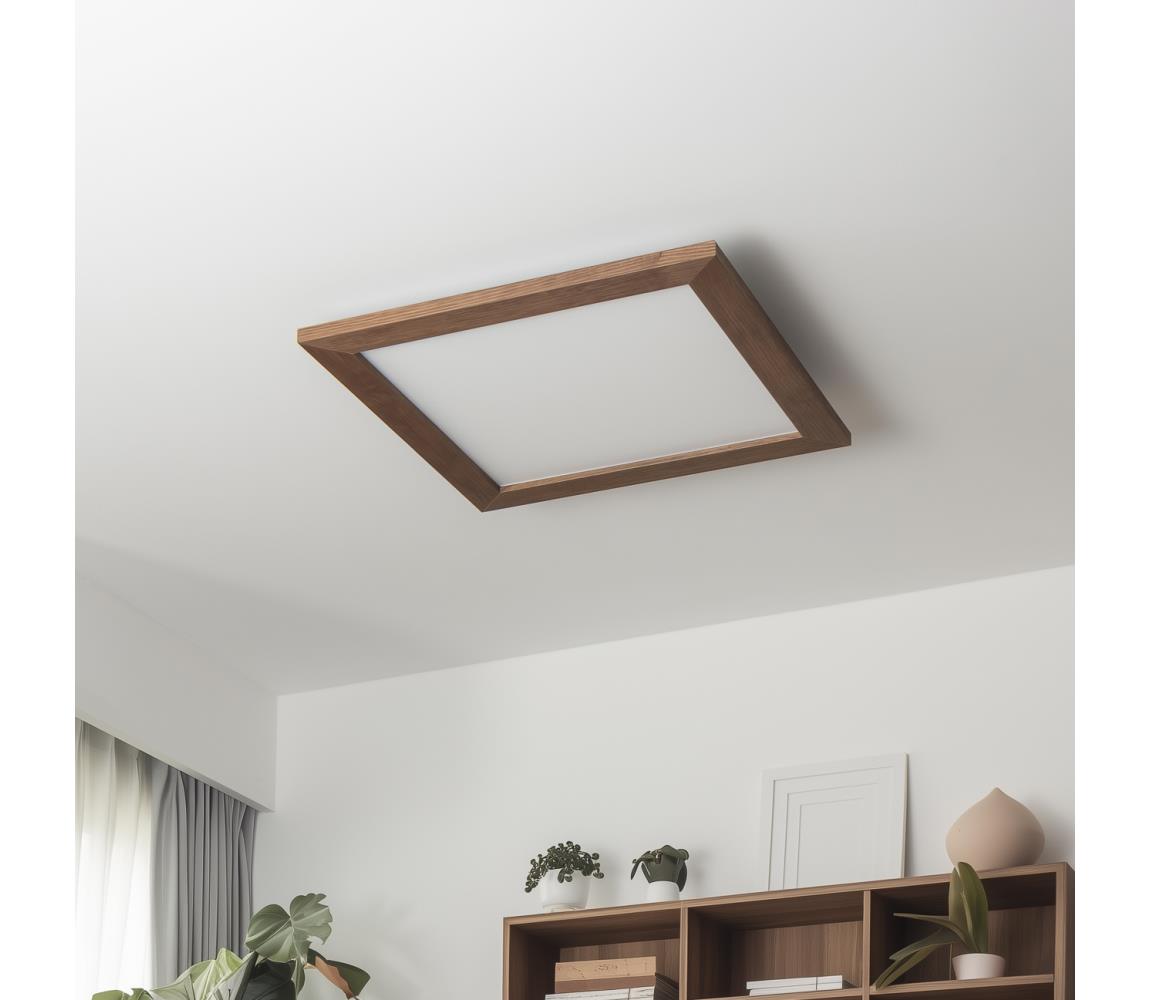 Brilagi LED Stropné svietidlo SLIMFRAME WOOD LED/36W/230V 49,5x49,5 cm tm.hnedá