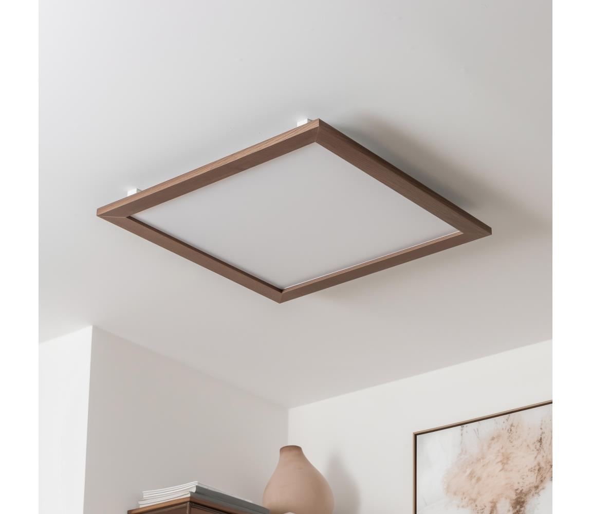 Brilagi LED Stropné svietidlo SLIMFRAME WOOD LED/58W/230V 64x64 cm tmavohnedá