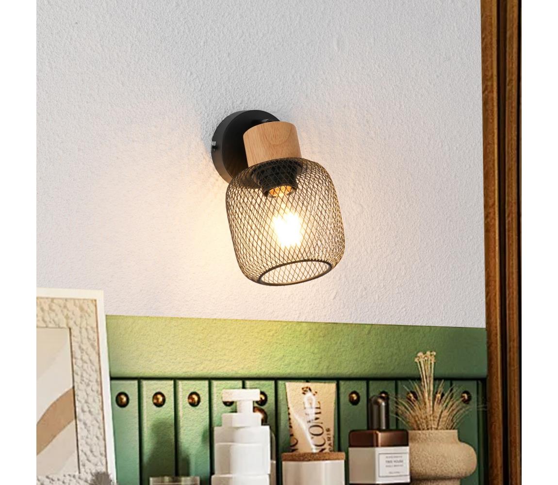 Brilagi Nástenné bodové svietidlo BASKLITE 1xE27/15W/230V kaučukovník/čierna BRI420