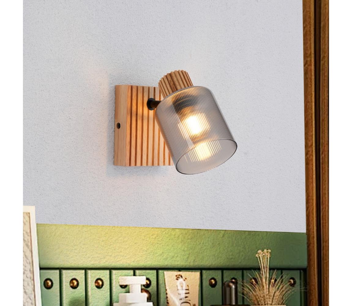 Brilagi Nástenné bodové svietidlo HYGGE 1xE14/15W/230V kaučukovník/dymová BRI438