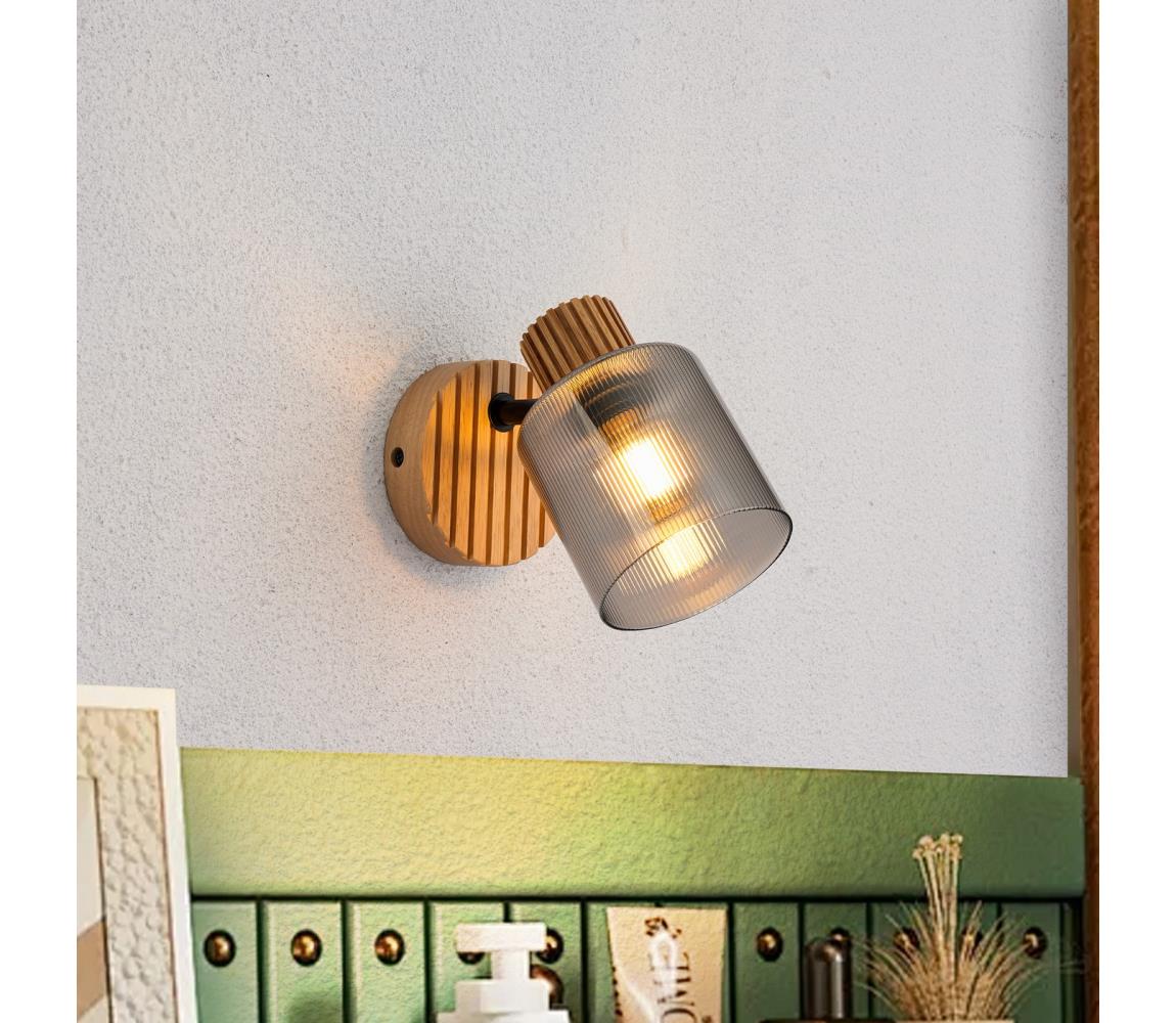 Brilagi Nástenné bodové svietidlo HYGGE 1xE14/15W/230V kaučukovník/dymové BRI398