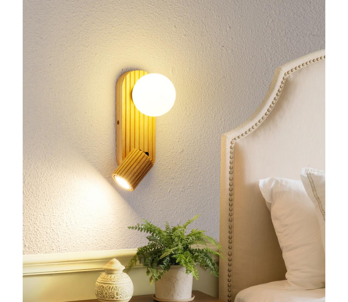 Brilagi Nástenné bodové svietidlo MODERN WOOD 1xG9/5W/230V+1xGU10/8W kaučukovník BRI410