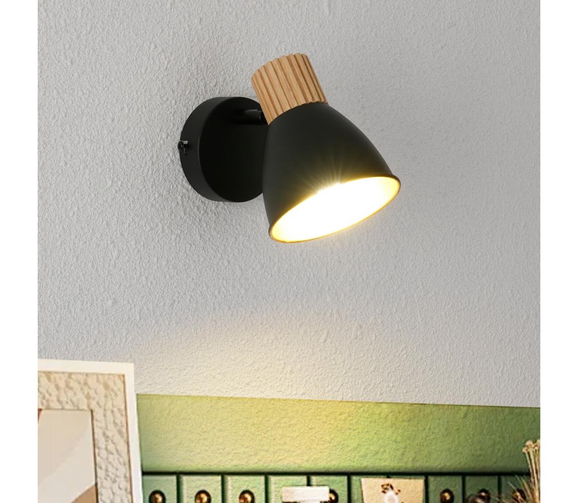 Brilagi Nástenné bodové svietidlo ODENSE 1xE14/10W/230V kaučukovník/čierna BRI411