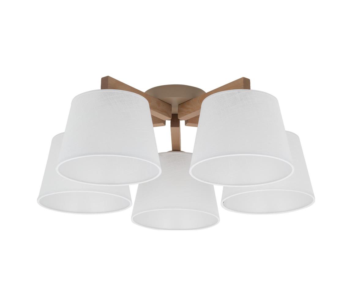 Brilagi Prisadené stropné svietidlo LATTE SABIA 5xE27/60W/230V borovica/biela