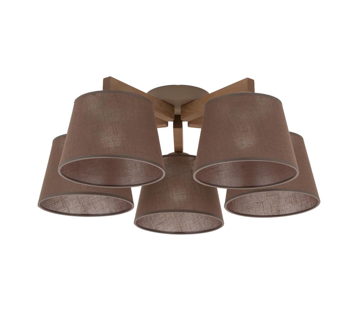 Brilagi Prisadené stropné svietidlo LATTE SABIA 5xE27/60W/230V borovica/hnedá