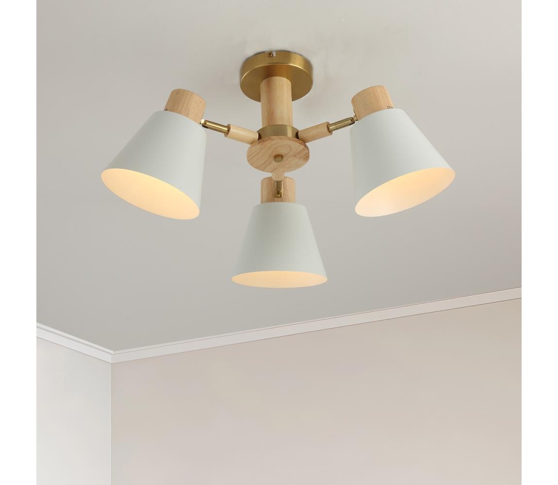 Brilagi Prisadené stropné svietidlo LUND WOOD 3xE27/40W/230V pr. 50 cm kaučukovník BRI454
