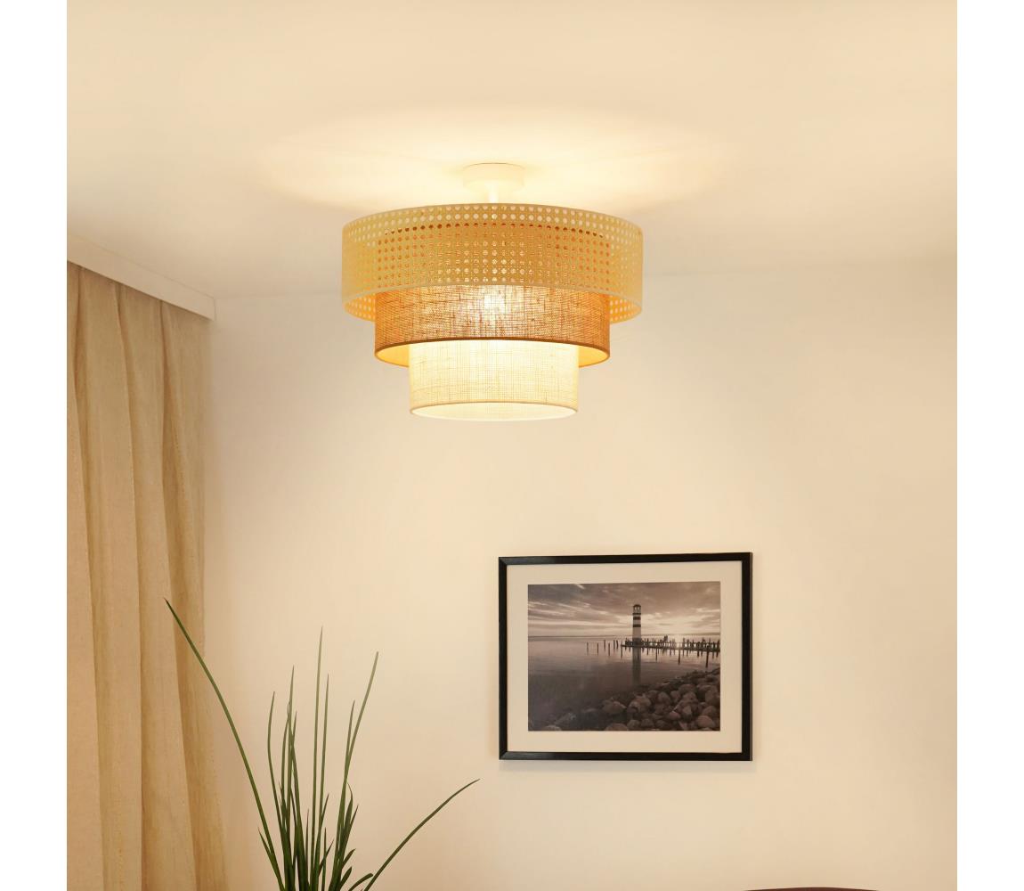 Brilagi Prisadený luster CEDAR LUNETA 1xE27/15W/230V pr. 45 ratan/hnedá/krémová 607919