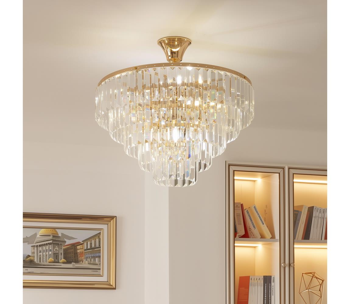 Brilagi Prisadený luster CRYSTAL 5xE14/40W/230V zlatá BG71343