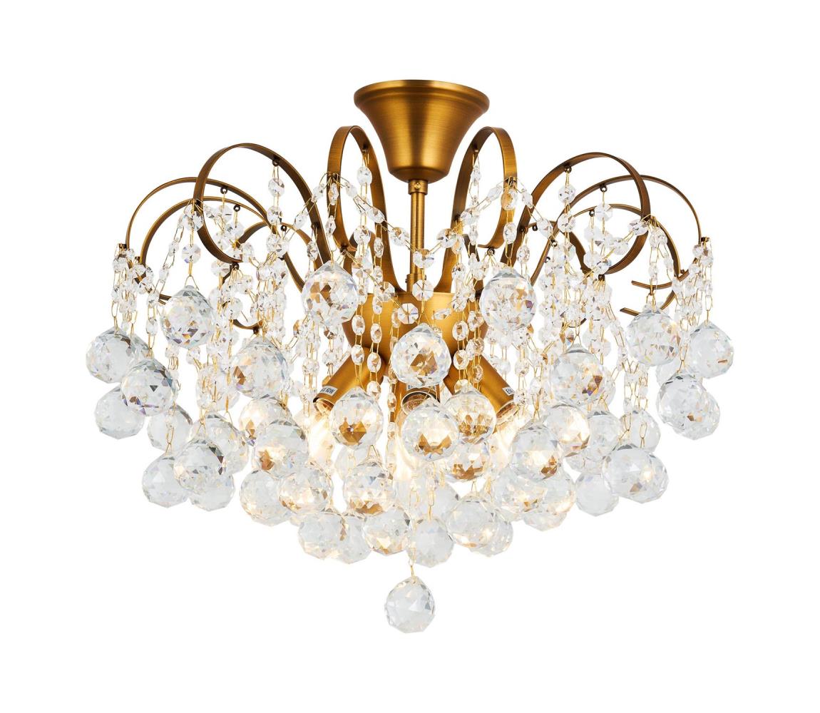 Brilagi Prisadený luster CRYSTAL 6xE14/60W/230V bronzová BG71336