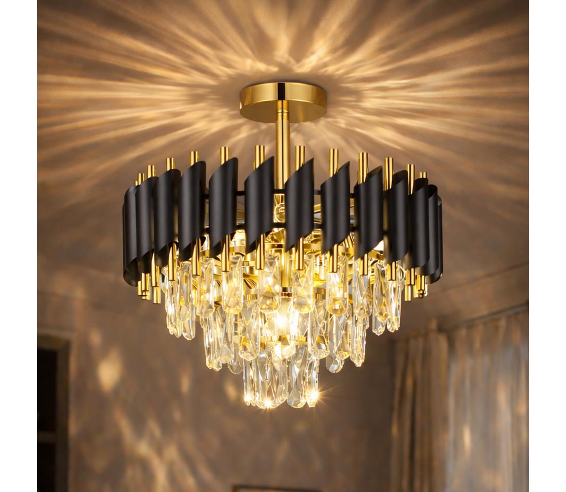 Brilagi Prisadený luster ECLIPSE 5xE14/10W/230V pr. 38 cm čierna/zlatá BG72452